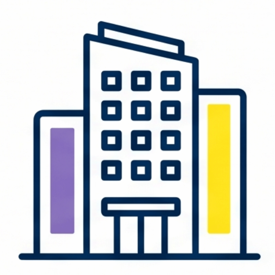 Icono de edificio de oficinas corporativas