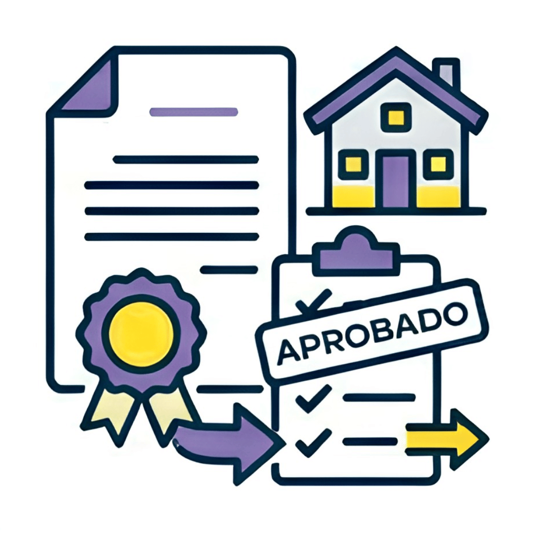 Icono de documento aduanero aprobado con sello y lista de verificación